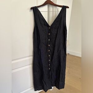 Reformation Cliff Linen midi dress in black